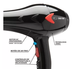 MQ Secador de cabelo Professional Turbo Point preto 127/220V - Imagem 3