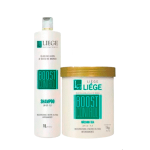Liege Boost Control – Kit Reconstrução Capilar (Shampoo 1L + Máscara 1Kg)