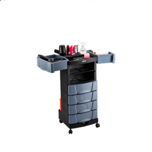 Carrinho Auxiliar Beauty – 6 Gavetas – Preto e Cinza