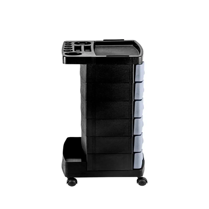 Carrinho Auxiliar Beauty – 6 Gavetas – Preto e Cinza - Imagem 4