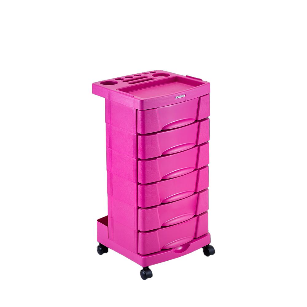 Carrinho Auxiliar 6 Gavetas Rosa